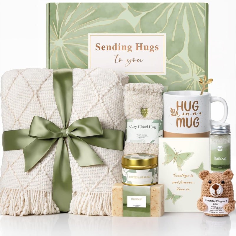 Mirasphere Sympathy Gift Baskets for Loss of Loved One - Bereavement Grief Condolences Gifts for Loss of Mother Father Husband - Miscarriage Care Package for Women Hug in a Box Memorial Gifts for Loss of Mom Dad - Image 1